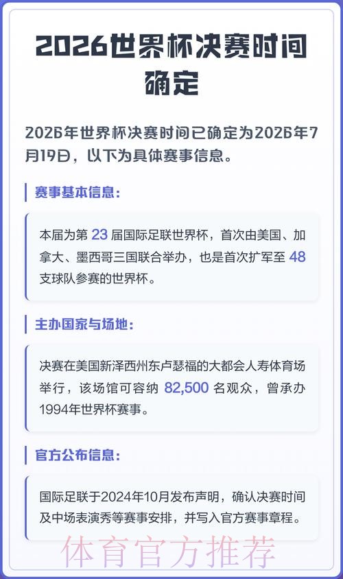 2026世界杯决赛完整赛程一览